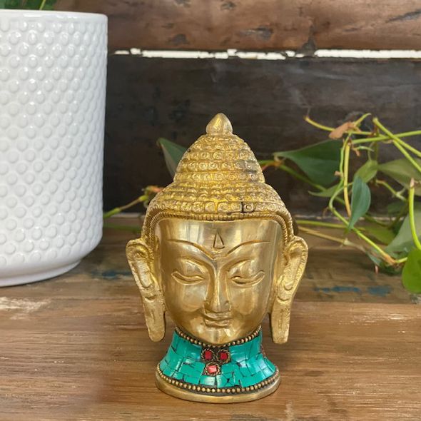 Brass Buddha Figure - Lrg Head - 11.5 cm - Image 3