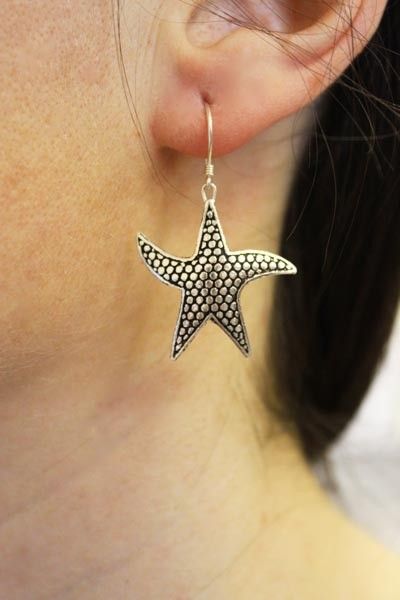 Silver Earrings - Star Fish - Image 2