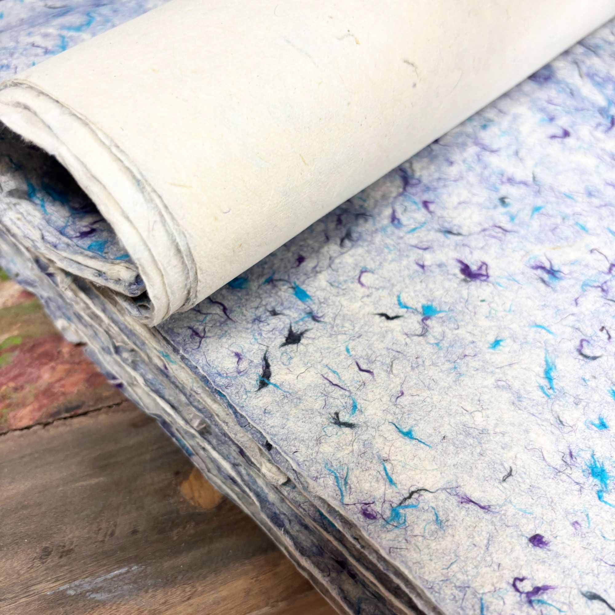 Lokta Craft & Wrapping Paper 51x76cm - Blue Cotton - Image 9