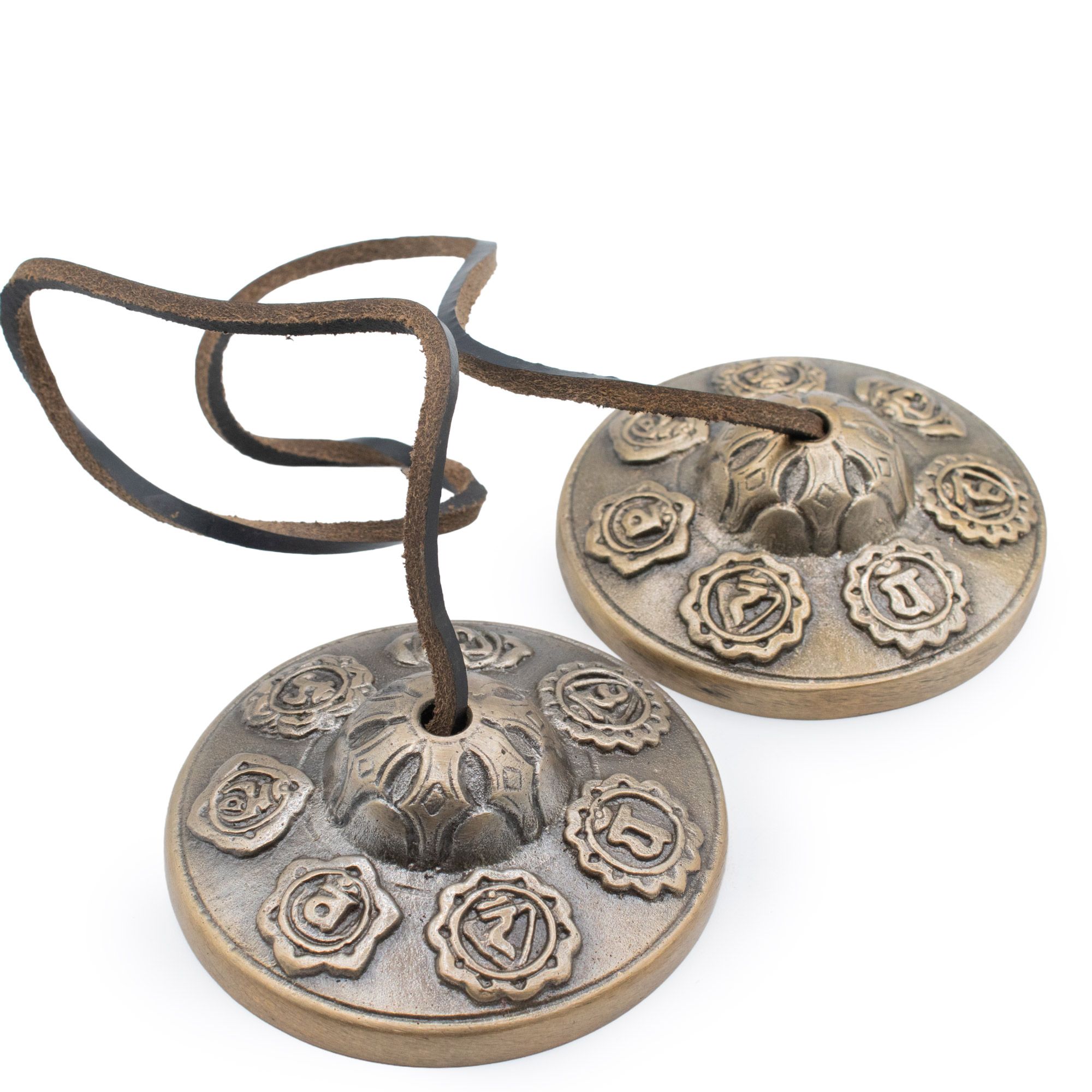 Premium Brass Tibetan Tingsha - Seven Chakra - approx 7cm (255gm) - Image 4