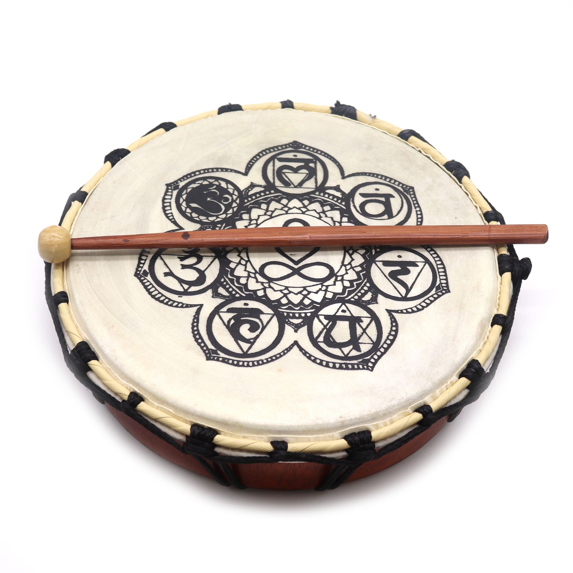 Chakra Shamanic Drum with Stick - 25cm - Image 4