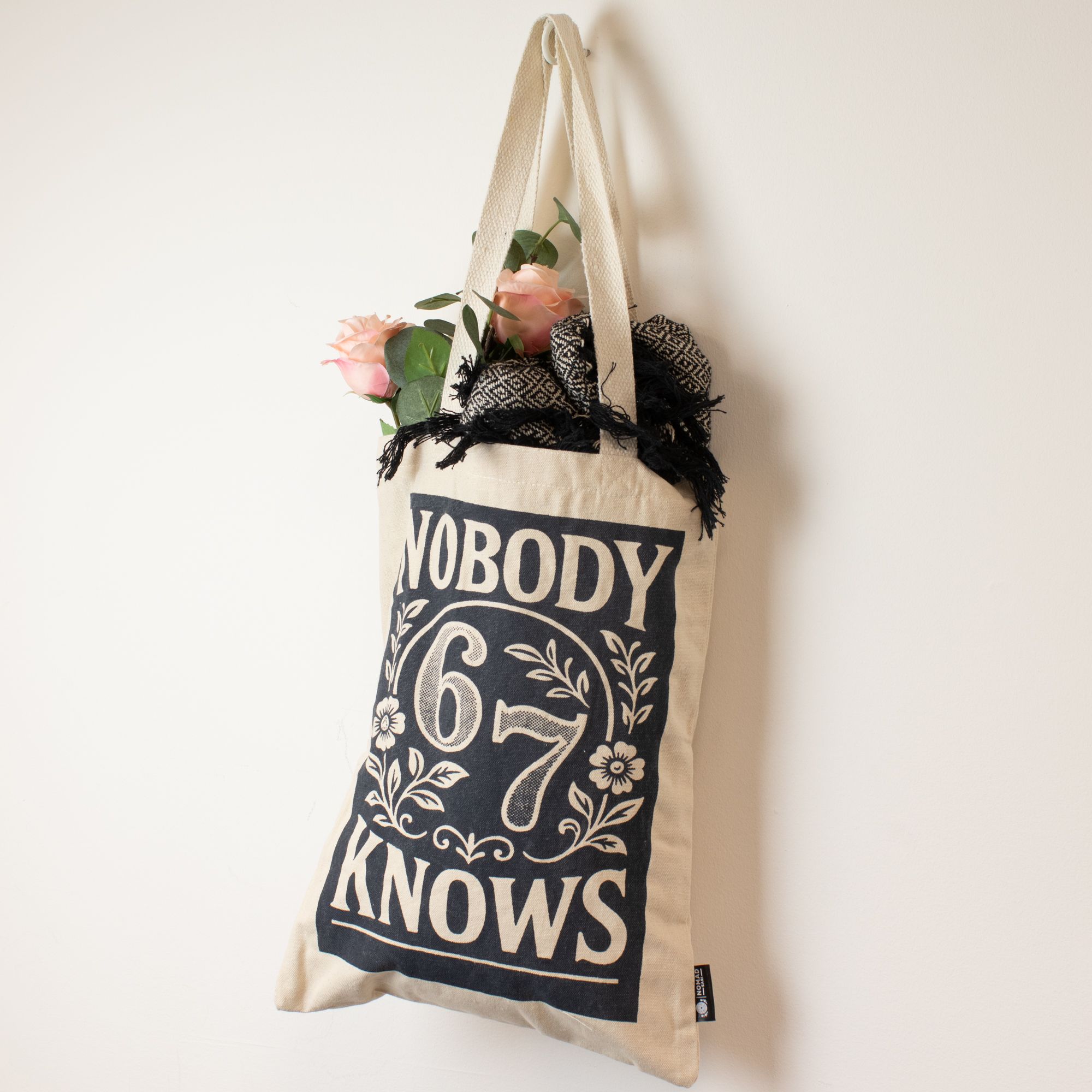 Nomad Sari Iconic Toni Tote Bag - Nobody Knows 67 - Natural 10oz - Image 4