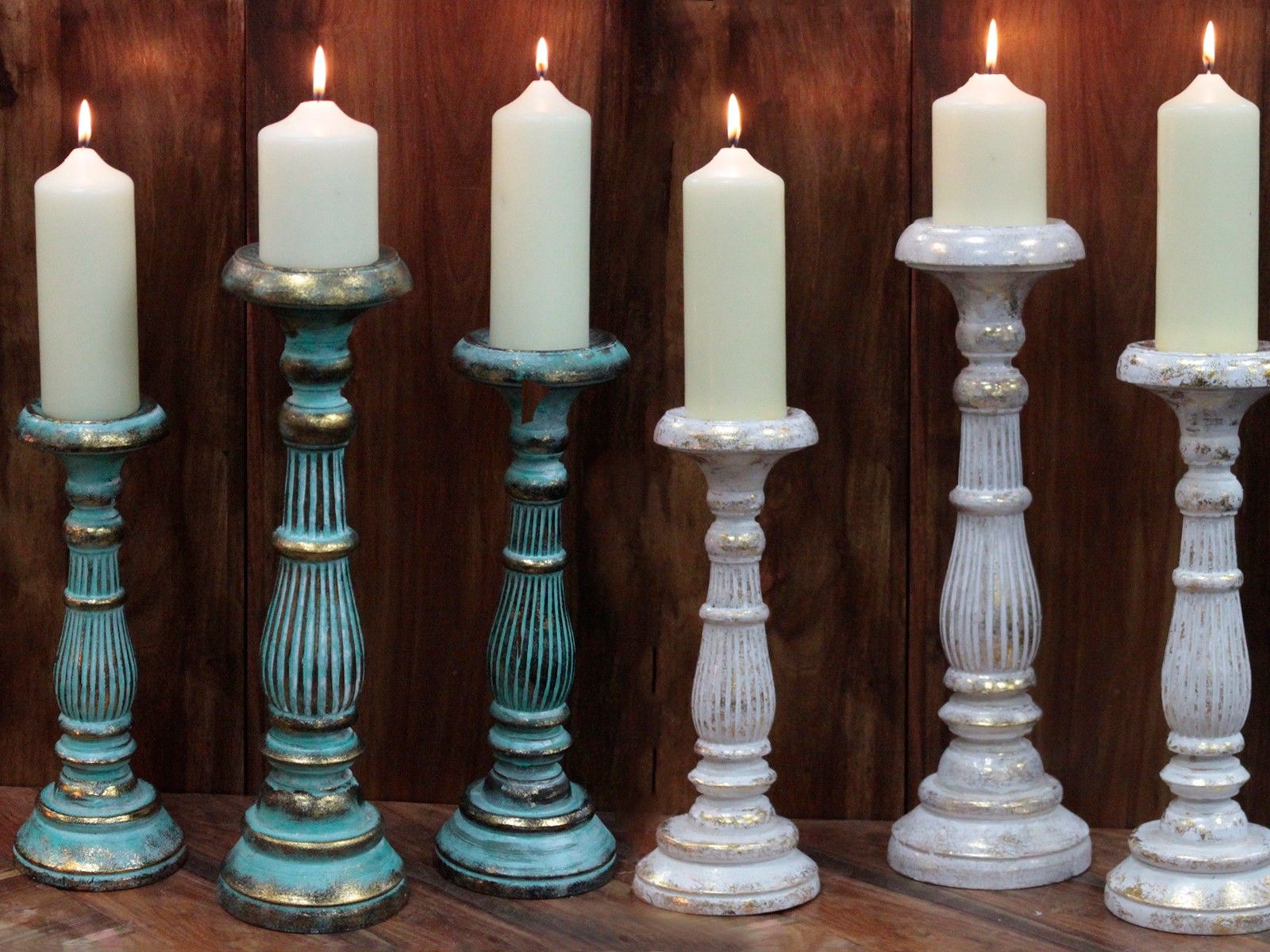 Large Candle Stand - White Gold - Image 3