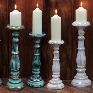 Medium Candle Stand - White Gold