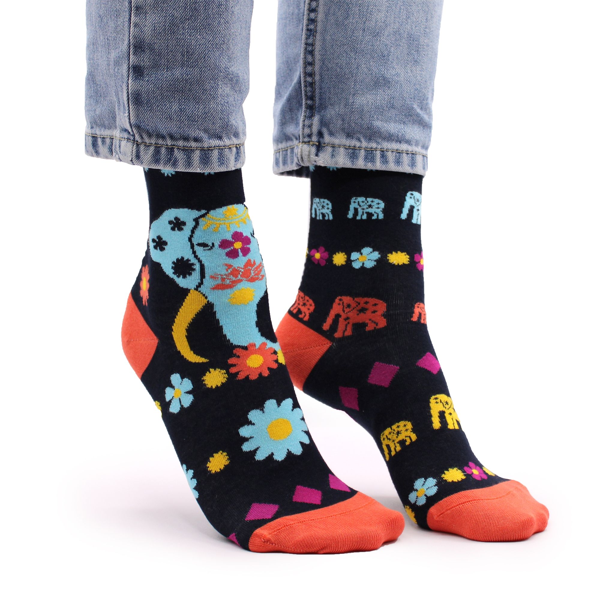 Hop Hare Bamboo Socks S/M - Cosmic Elephant - Image 4