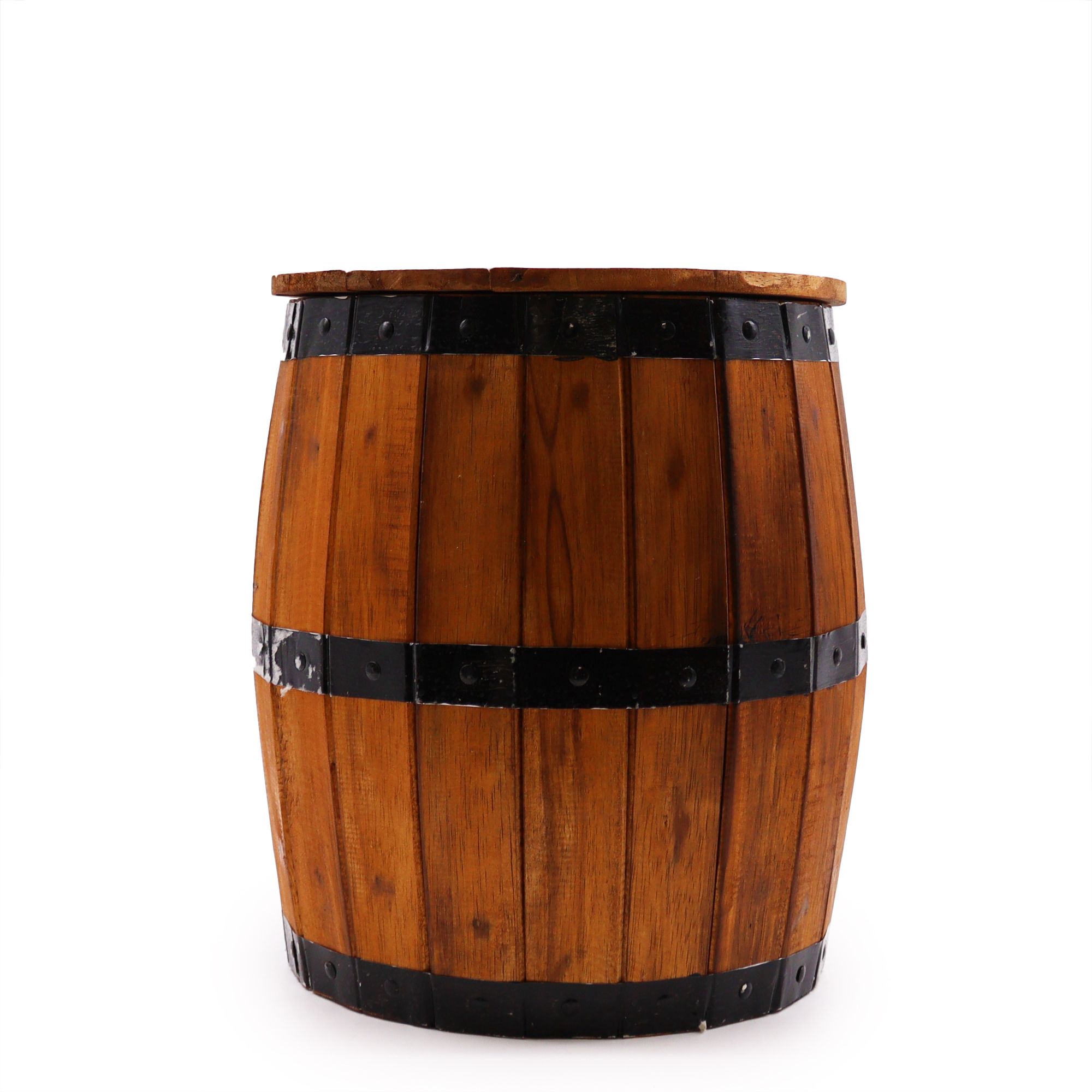 Beer Barrel Stool & Parasol Stand – Natural Wood 38 x 32 cm - Image 3