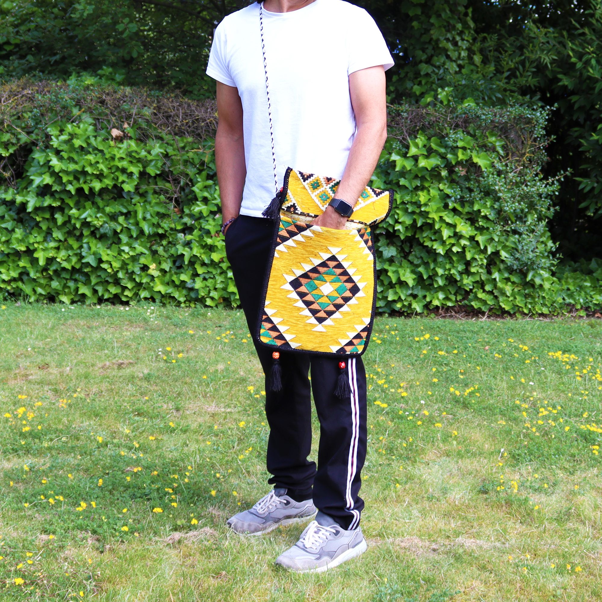 Yellow Kilim Messenger Festival Bag - Image 5