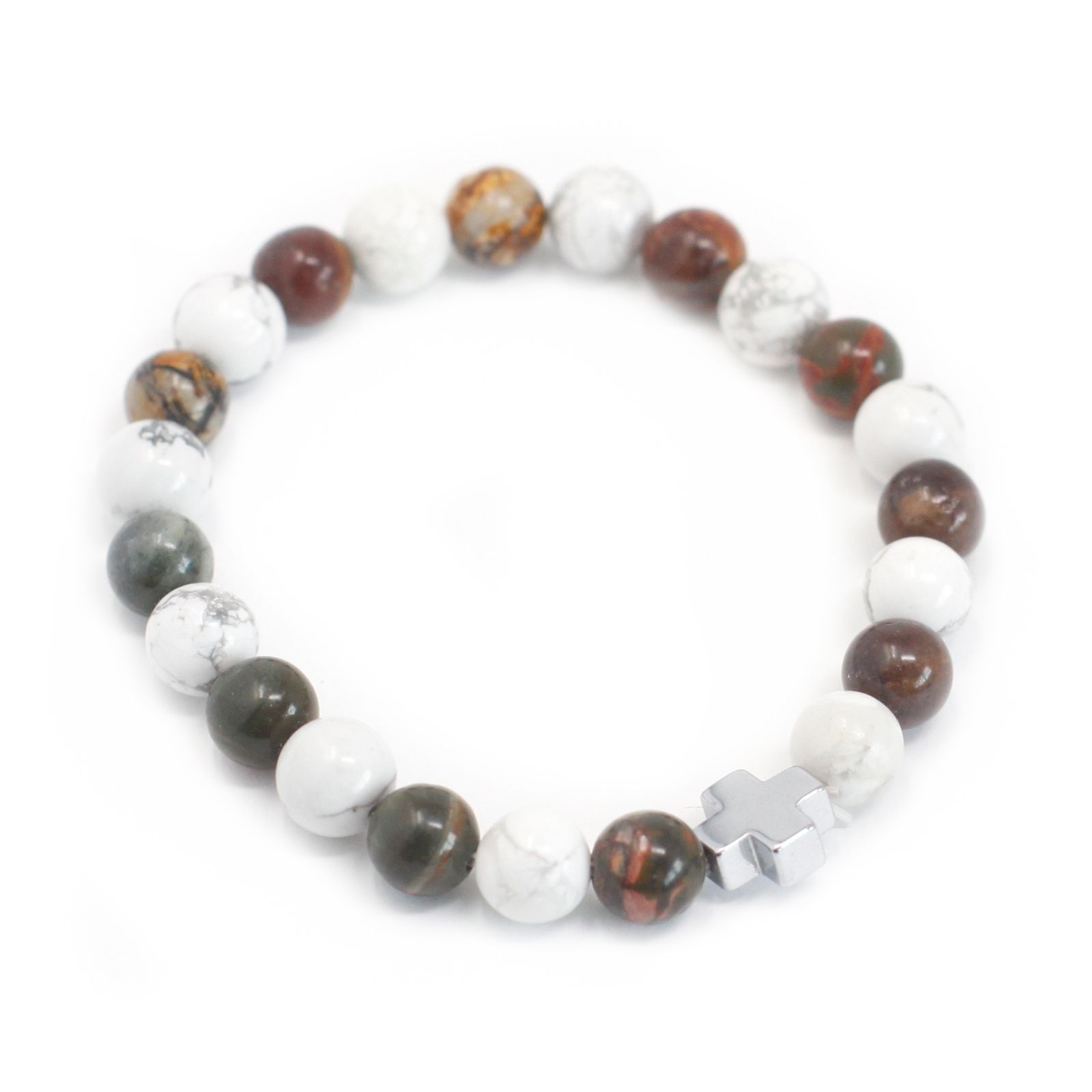 Set of 2 Gemstones Friendship Bracelets - Peace - Picasso Jasper & White Howlite - Image 11