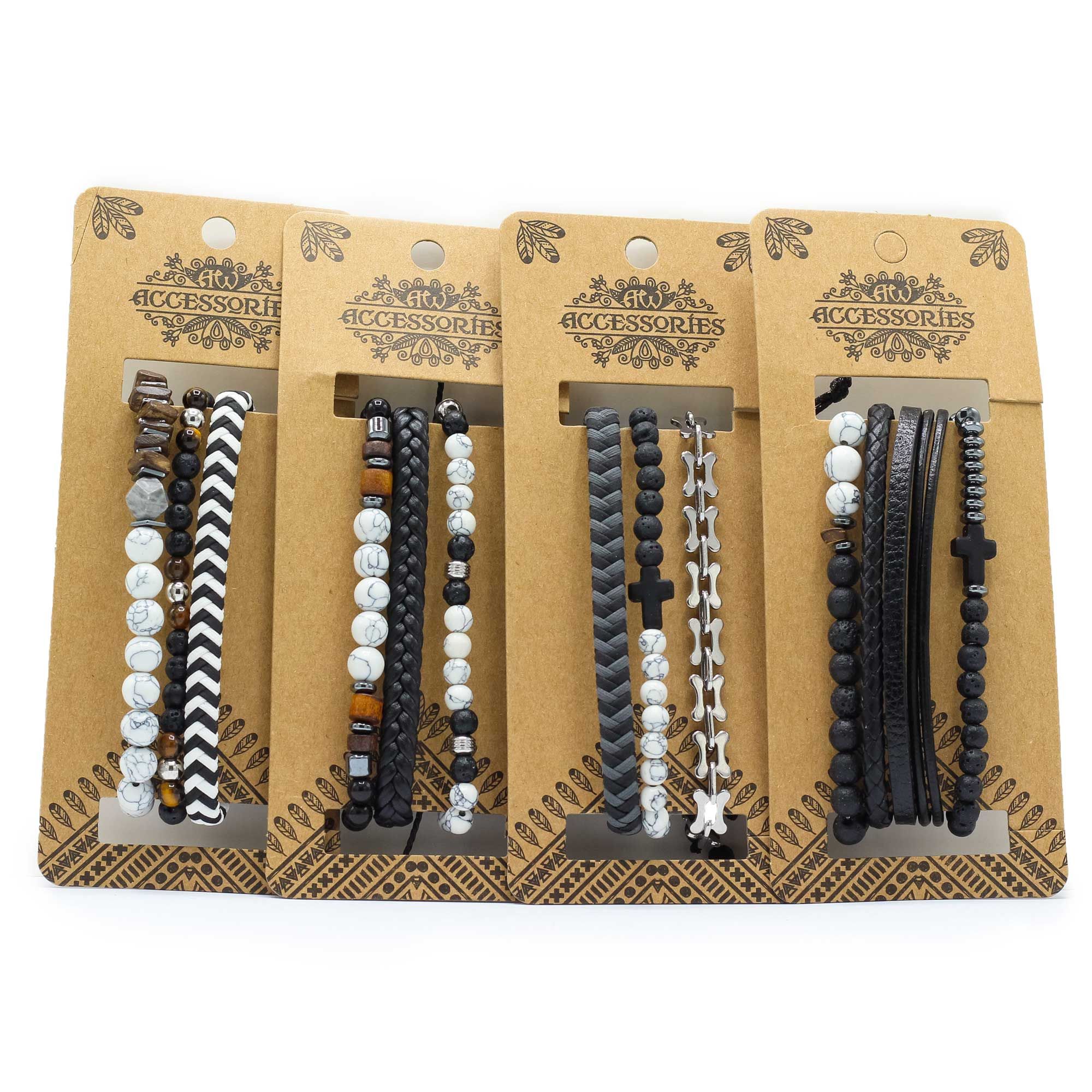 Mens Premium Bracelet Sets - City Slicker Blacks (asst) - Image 5