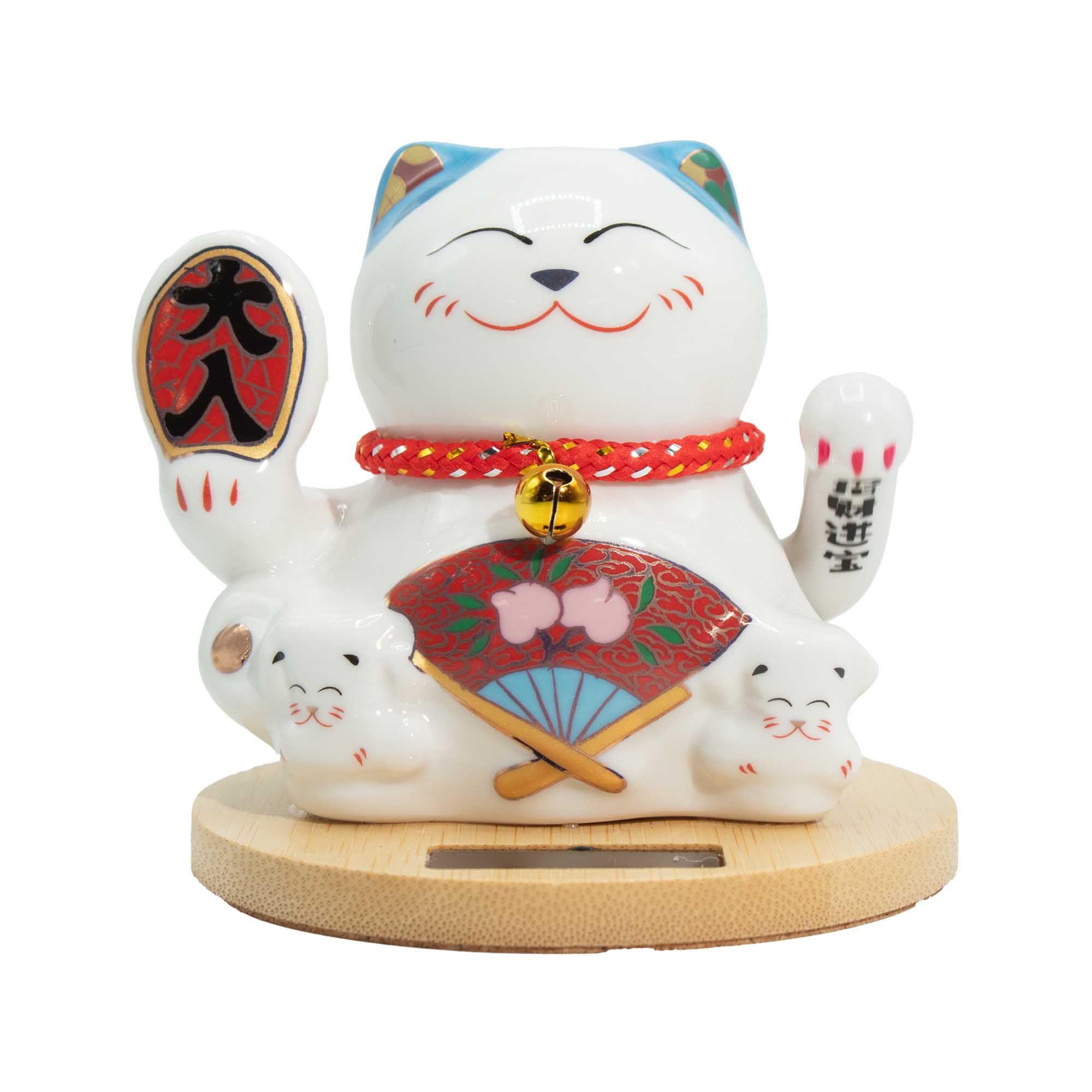 Solar Money Cat Wooden Base - Blue moving Hand - Image 3