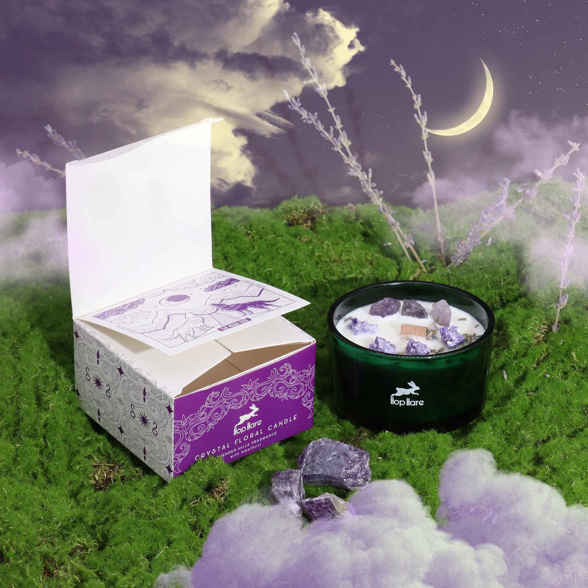 Hop Hare Crystal Magic Flower Candle - The Moon - Image 3