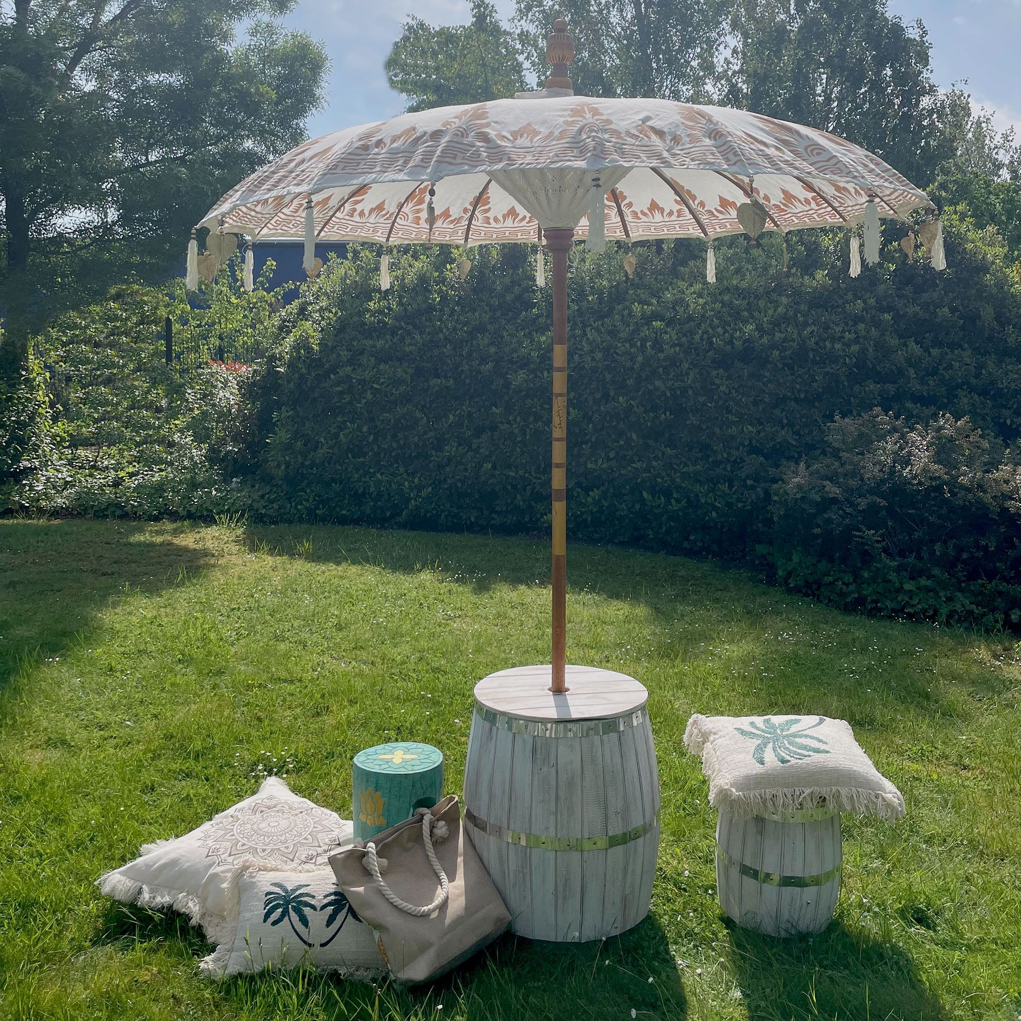 Bali Patio Parasol - Canvas - Natural Decor - 2m - Image 3