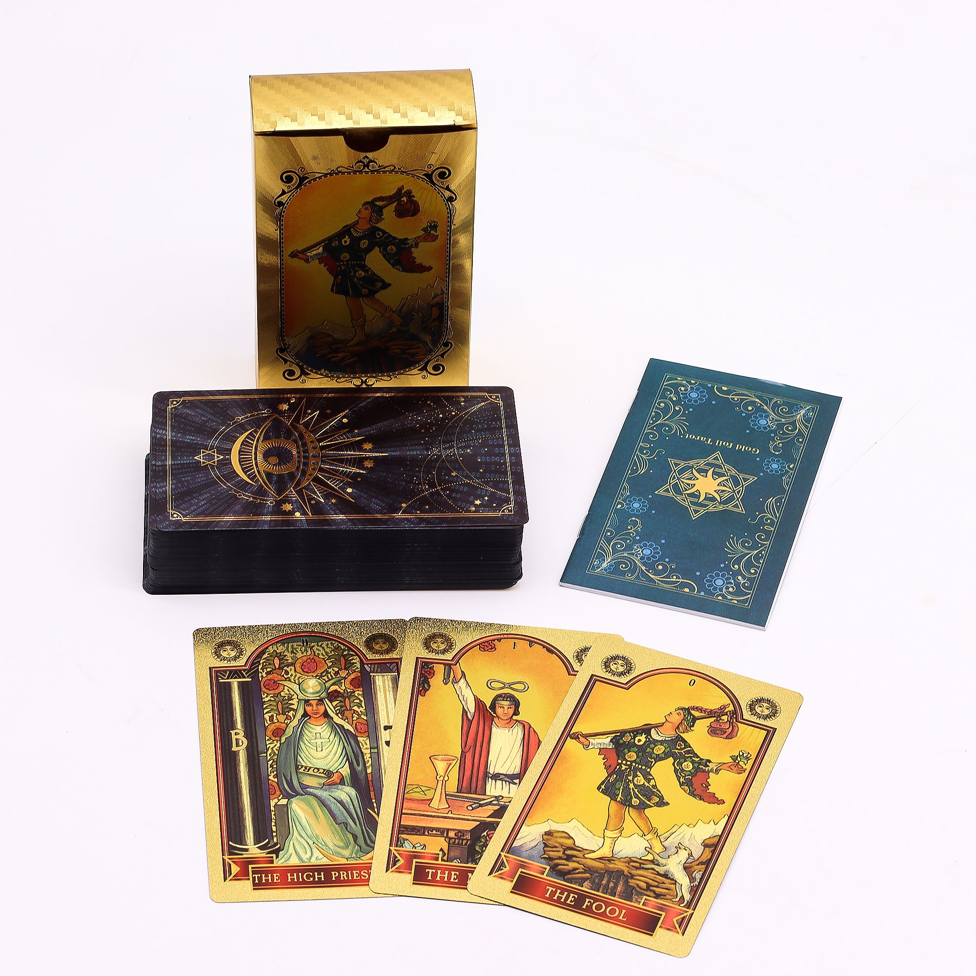 Blue & Gold Foil Tarot Card Set - All Seeing Eye - with booklet - Image 6