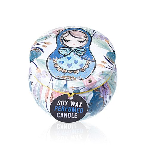 Art Tin Candle - Assorted Design - Russian Dolls - Dolly Blue - Image 5
