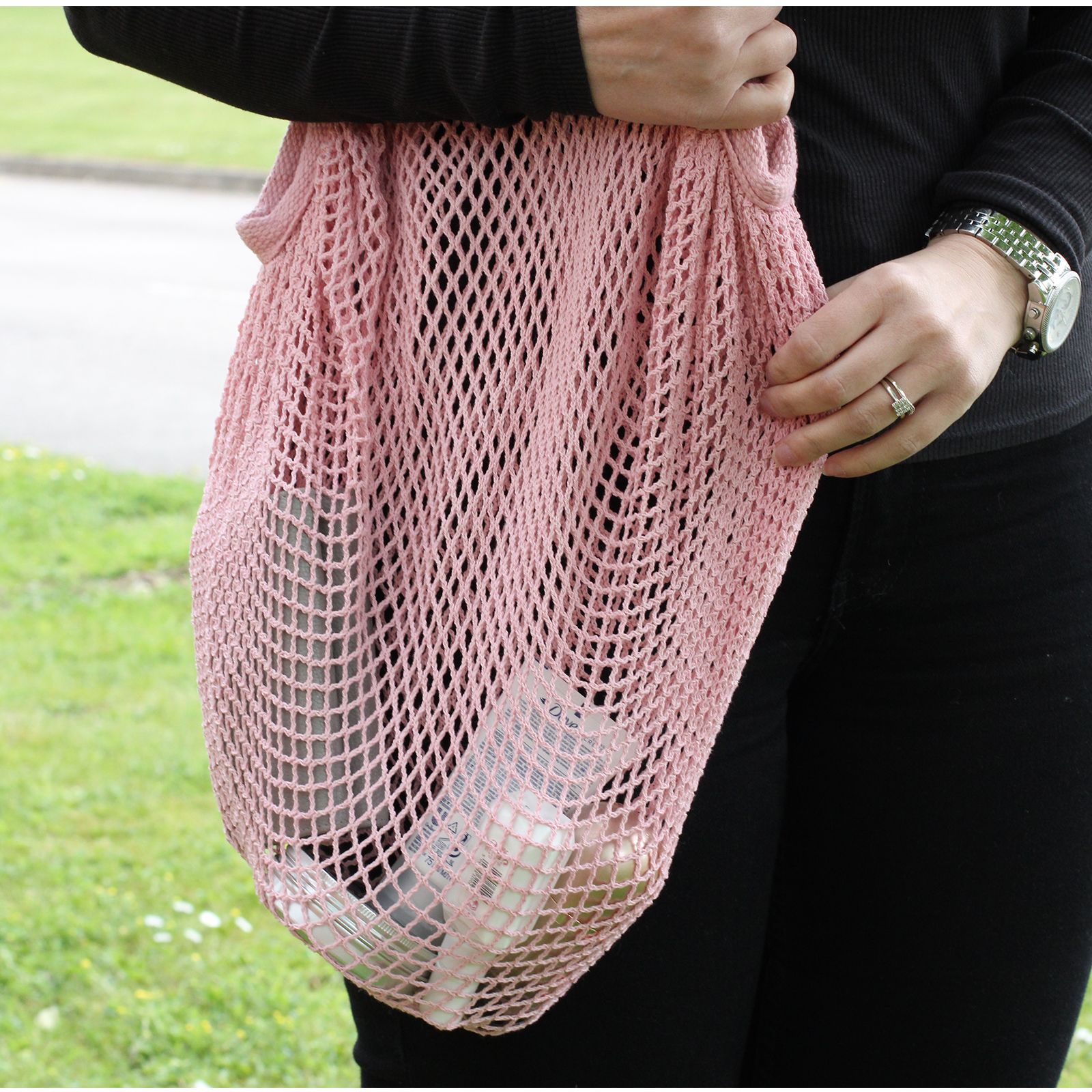 Pure Cotton Mesh Bag - Natural - Image 2