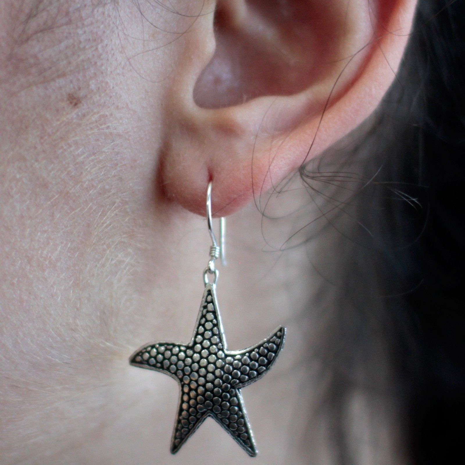 Silver Earrings - Star Fish - Image 4