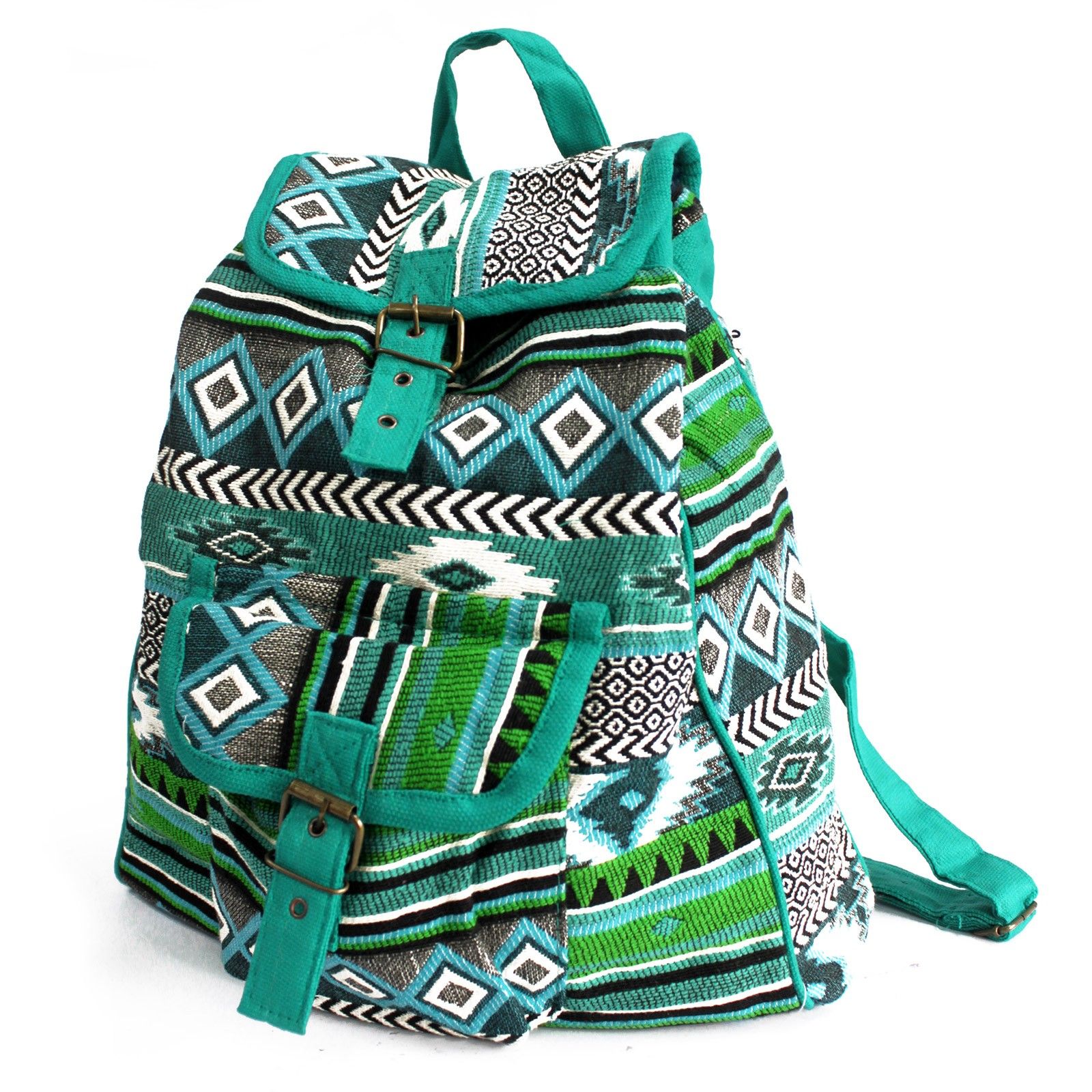 Jacquard Bag - Teal Backpack - Image 2