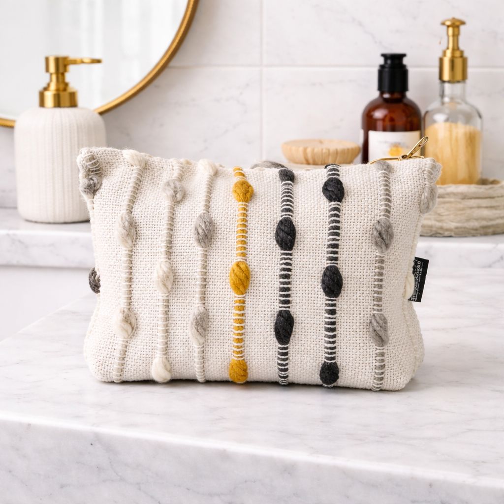 Nomad Sari Indian Jacquard Toiletry Bag - Hippie Knot - Image 3