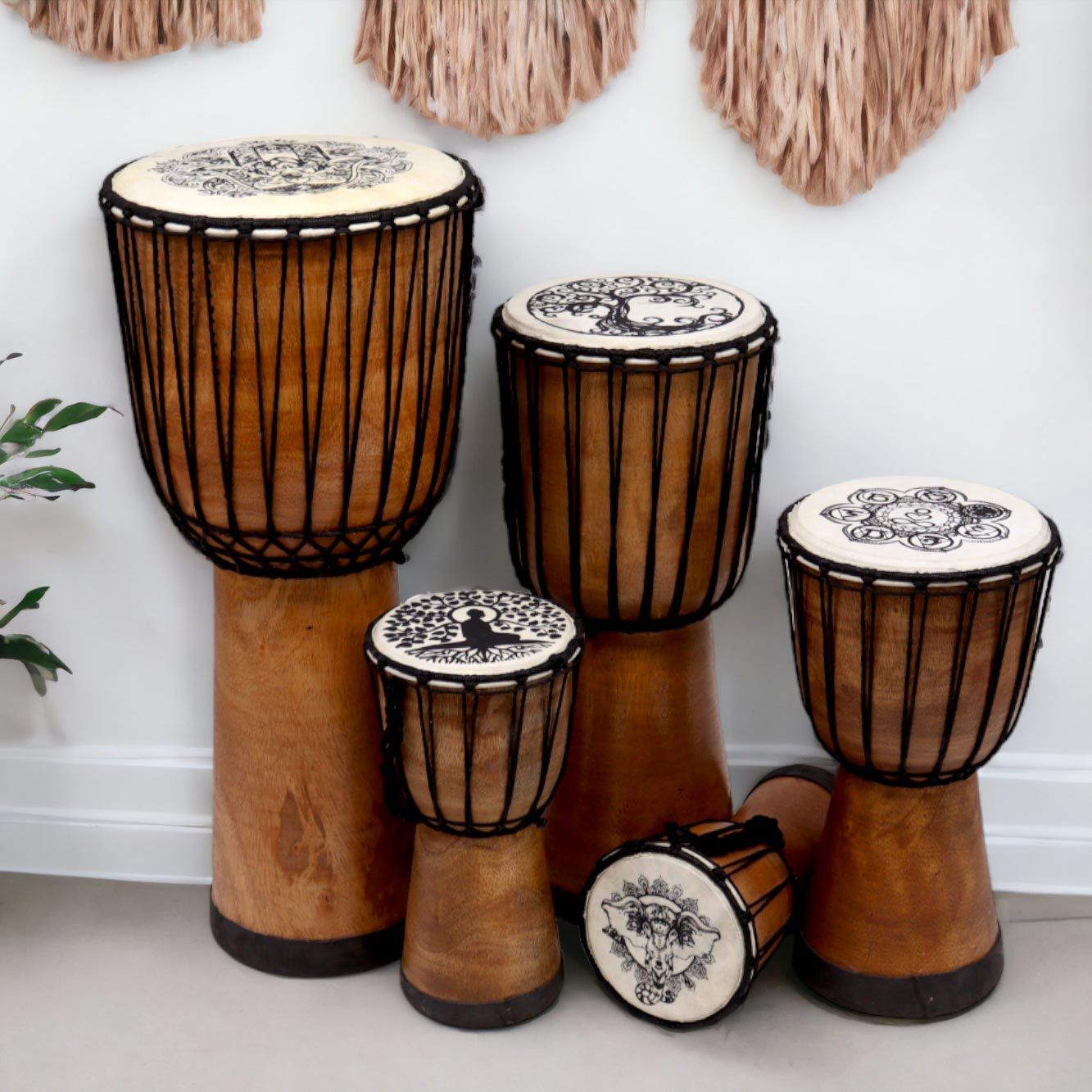 Chakra Wide Top Djembe Drum - 17cm - Image 2