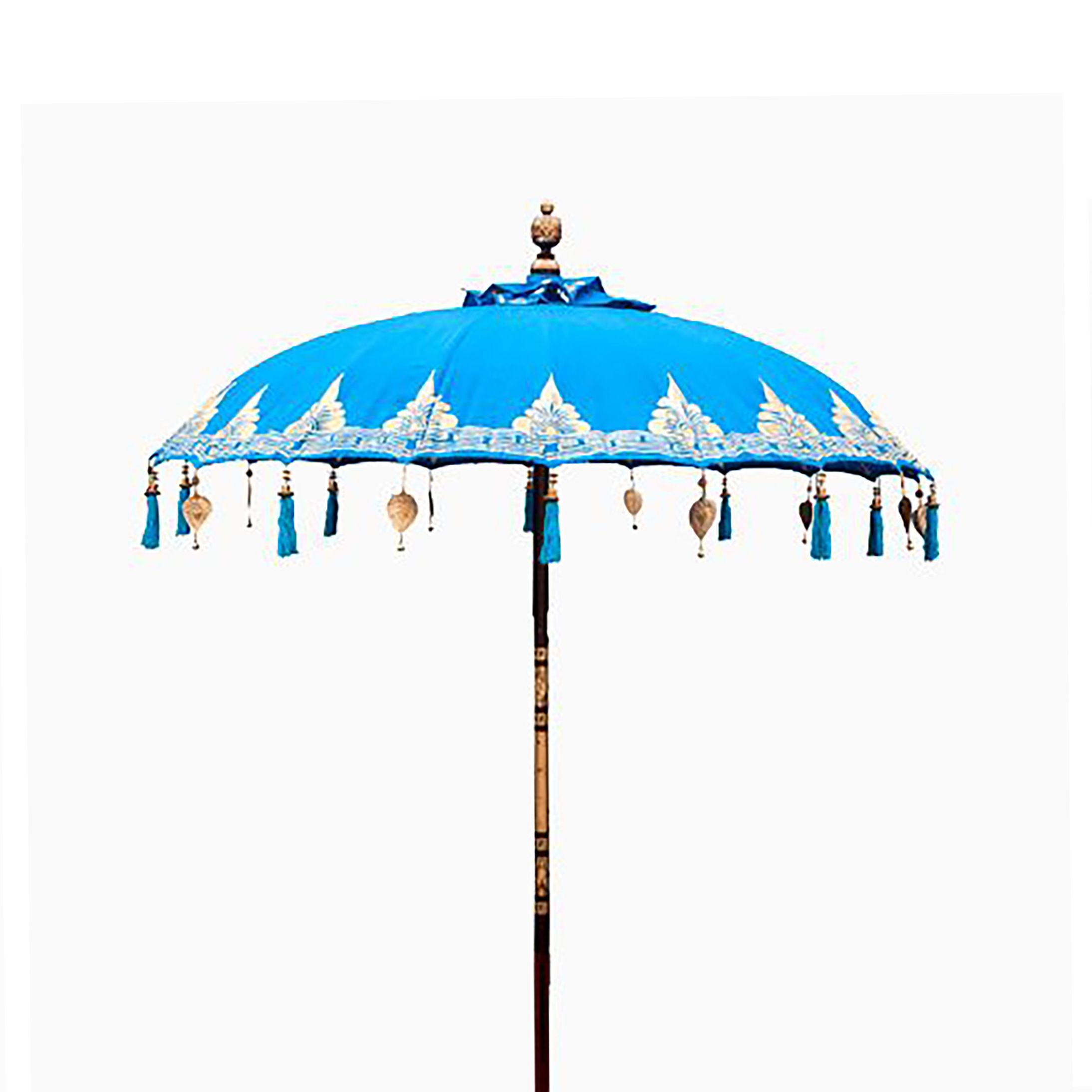 Bali Patio Parasol - Cotton - Turquoise Decor - 2m - Image 4