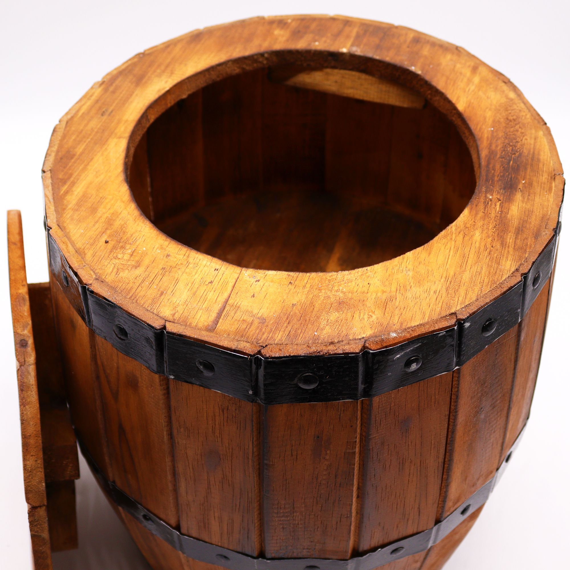 Beer Barrel Stool – Natural Wood 38 x 32 cm - Image 4