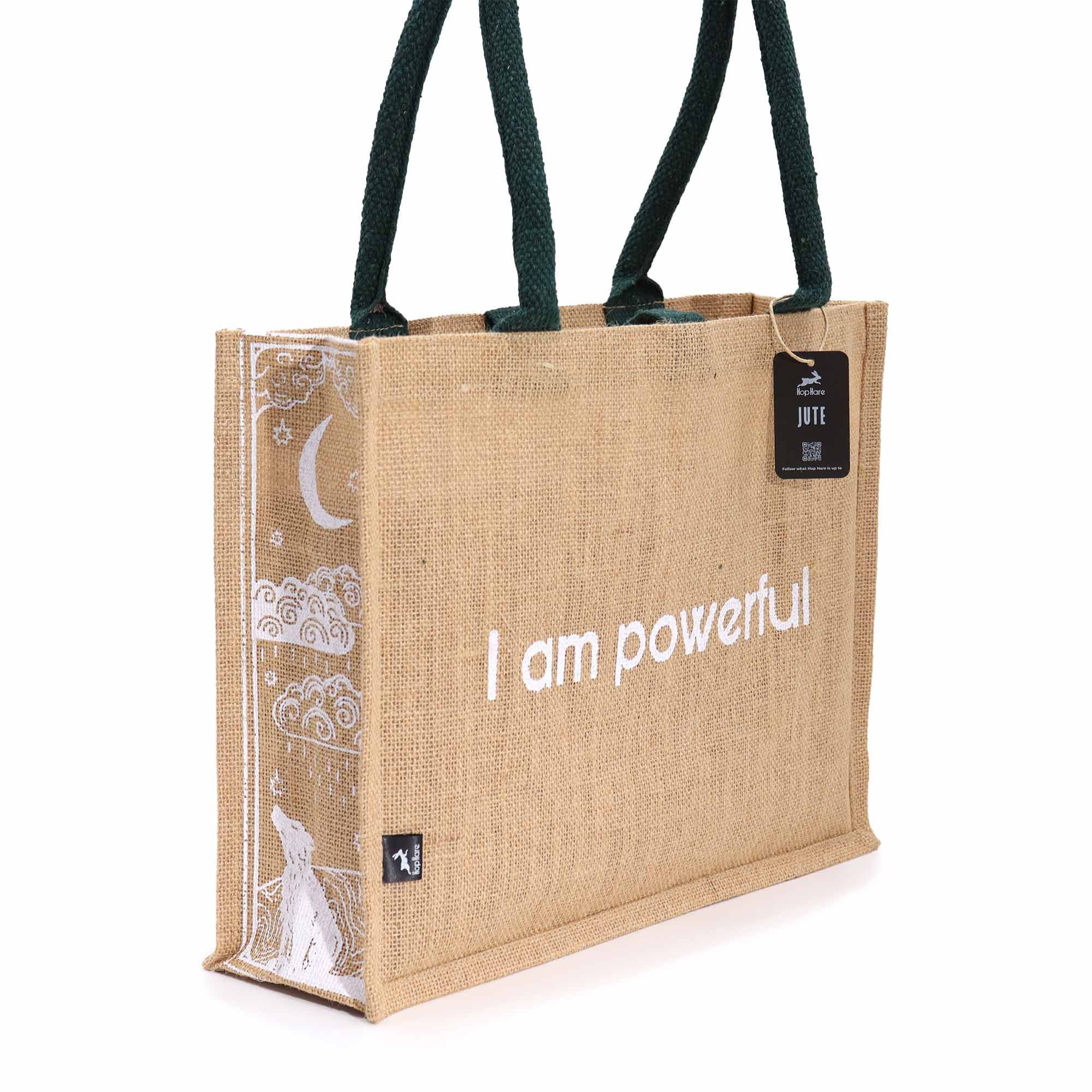Hop Hare Jute Big Bag - I am Powerful - Image 3