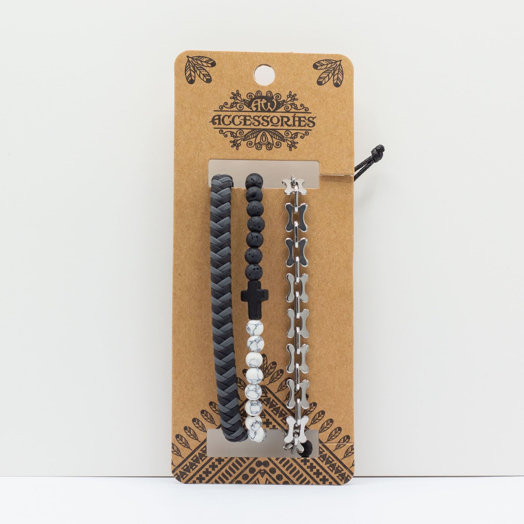 Mens Premium Bracelet Sets - City Slicker Blacks (asst) - Image 3
