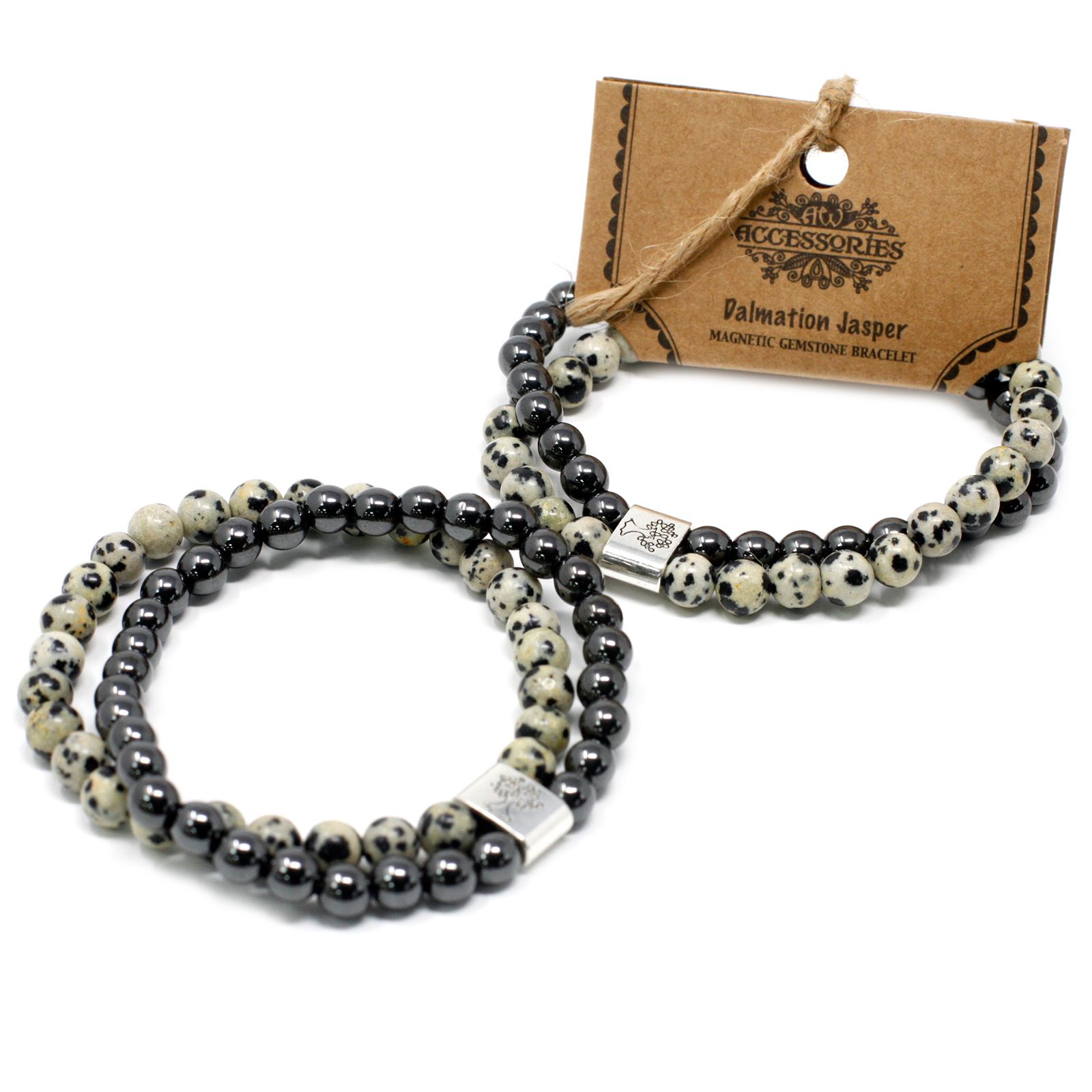 Magnetic Gemstone Bracelet - Dalmation Jasper - Image 4