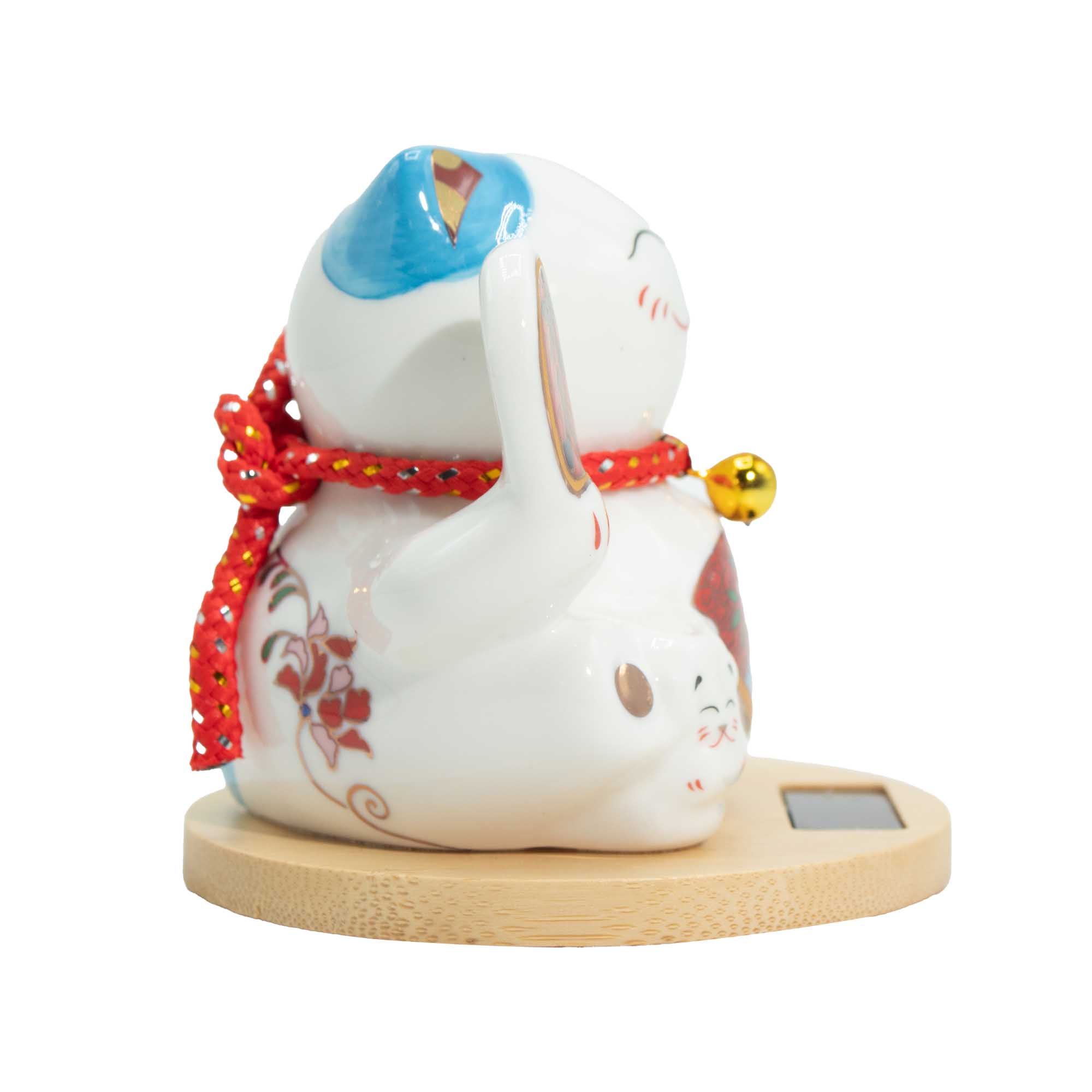 Solar Money Cat Wooden Base - Blue moving Hand - Image 2