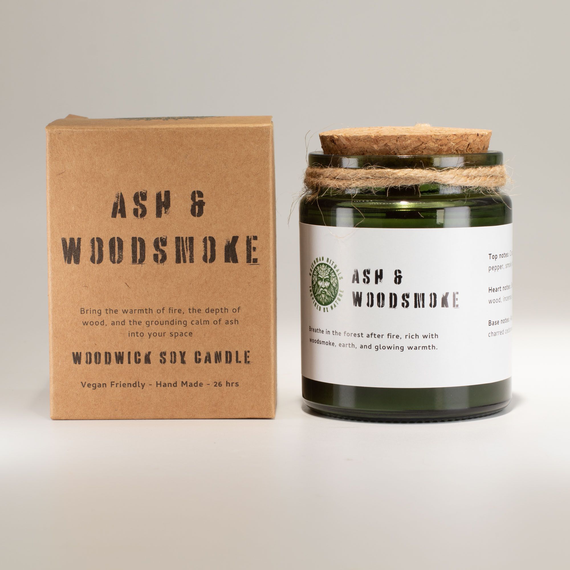 Greenman Woodwick Soy Candle - Ash & Woodsmoke - Image 2