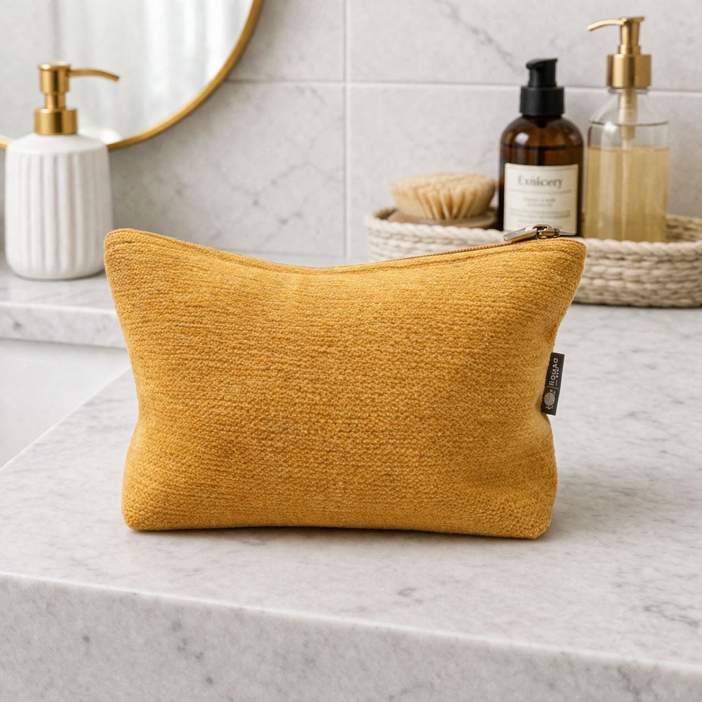 Nomad Sari Indian Jacquard Toiletry Bag - Marigold Loom - Image 2