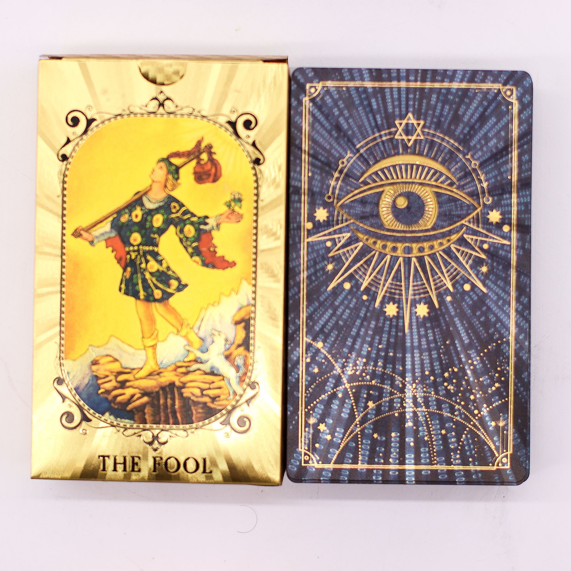 Blue & Gold Foil Tarot Card Set - All Seeing Eye - with booklet - Image 7