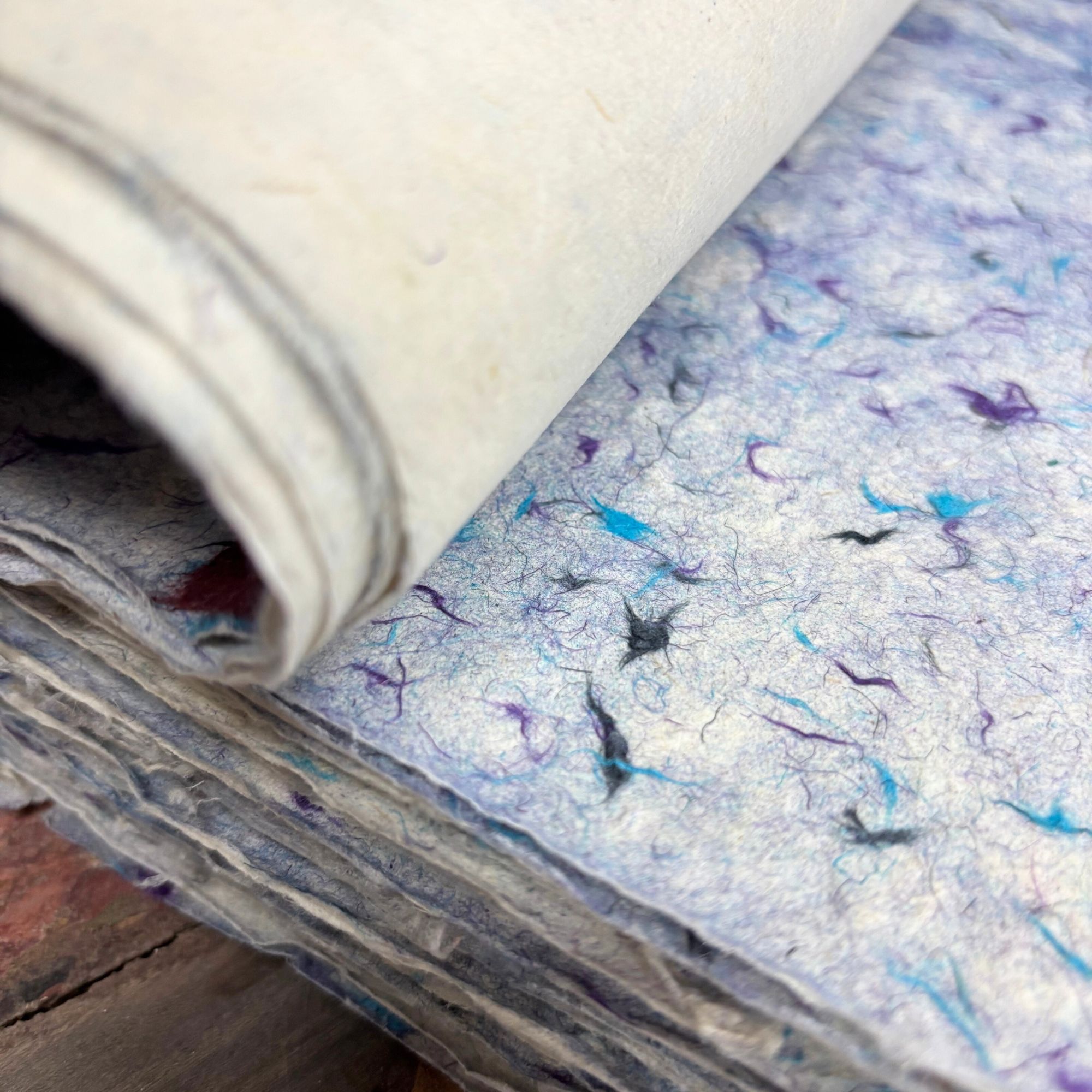 Lokta Craft & Wrapping Paper 51x76cm - Blue Cotton - Image 4