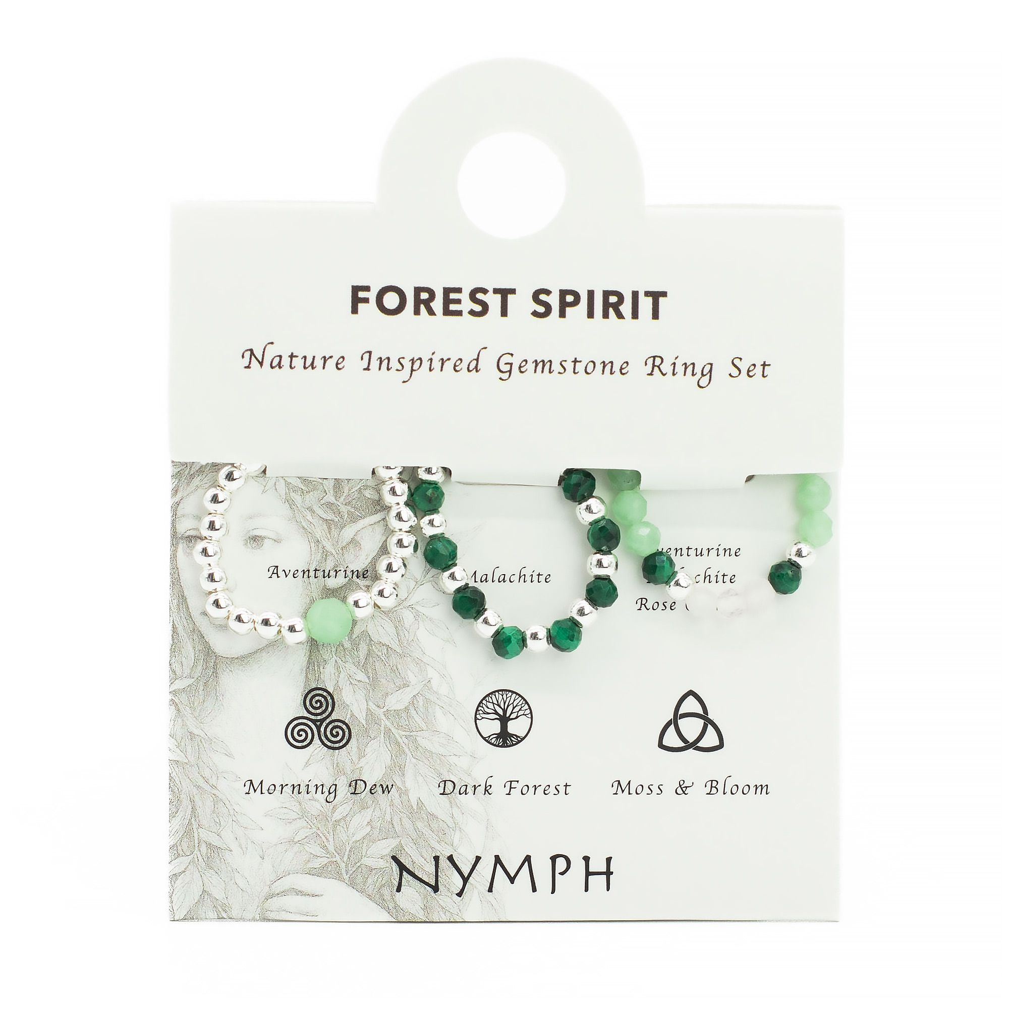 Nymph Spirit Gemstone Ring Set - Forest Spirit - Image 2