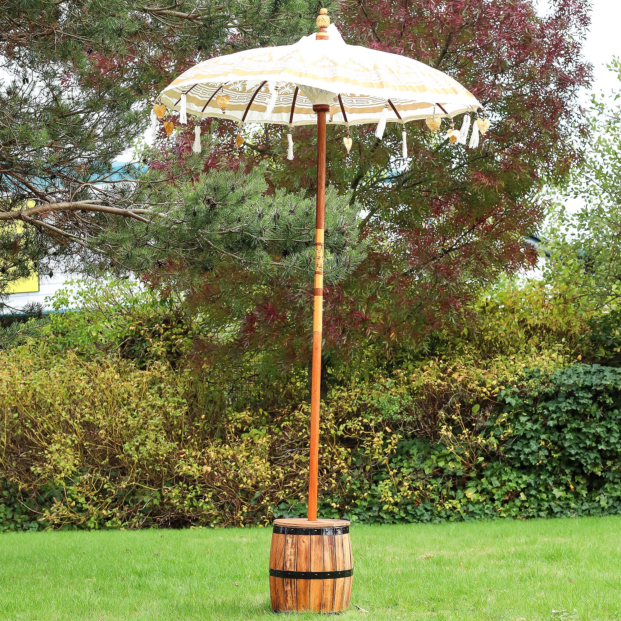 Bali Patio Parasol - Canvas - Natural Decor - 1.5m - Image 4
