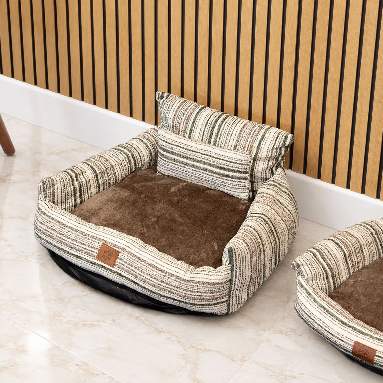 PAW Bed – Medium Sofa – Brown Stripes – 60 × 60 × 28cm - Image 8