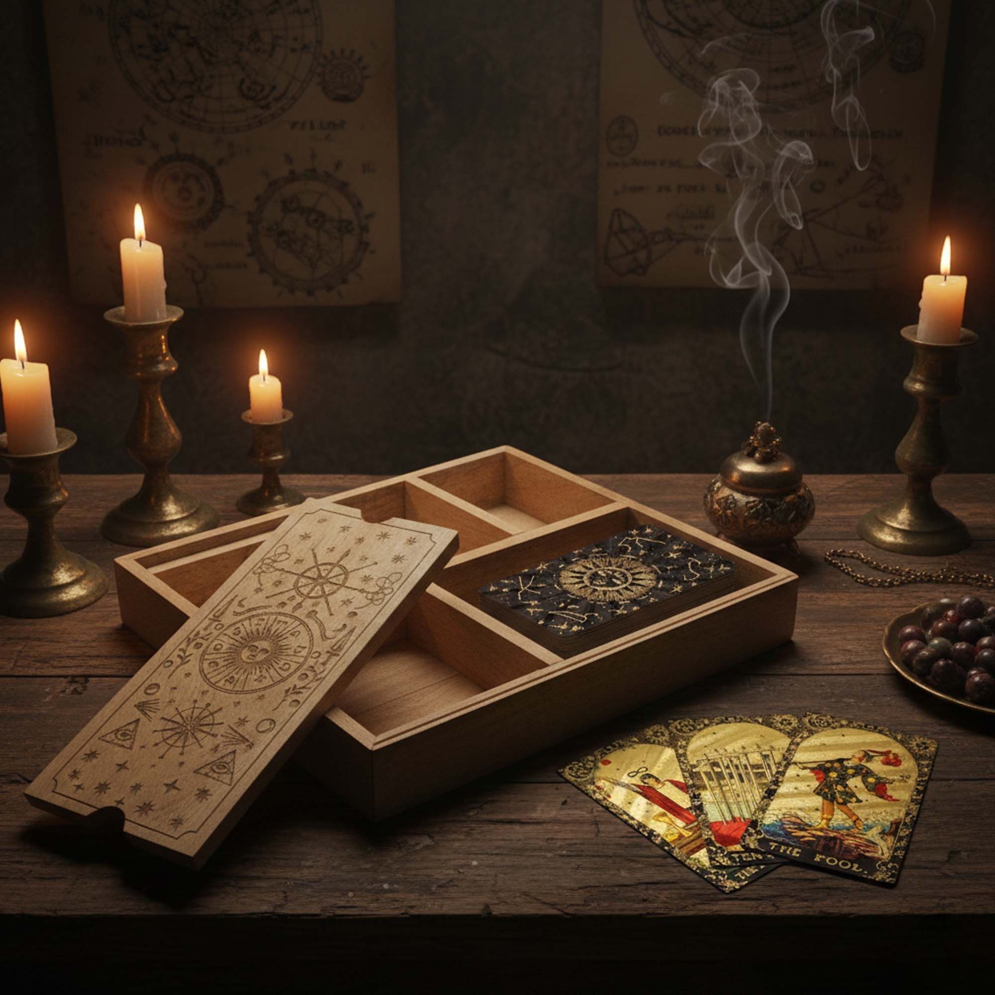 Four Section Tarot Box with Card Holder - Image 6