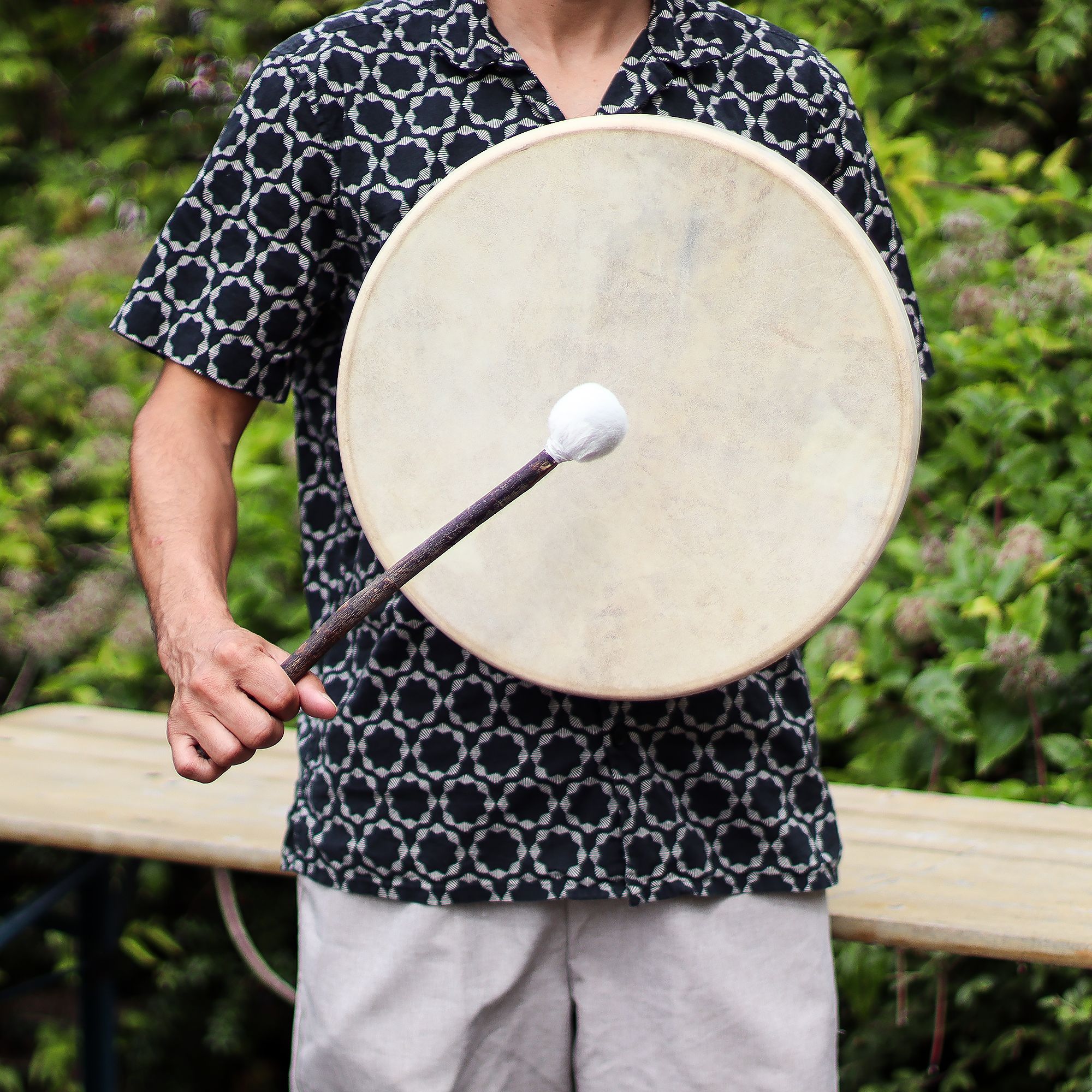 Spirit of the Bear - Shaman Drum & Stick- Tunable - 40cm - Image 15