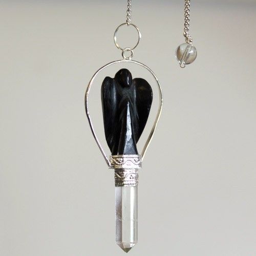 Angel Pendulum with Ring- Black Agate - Image 2