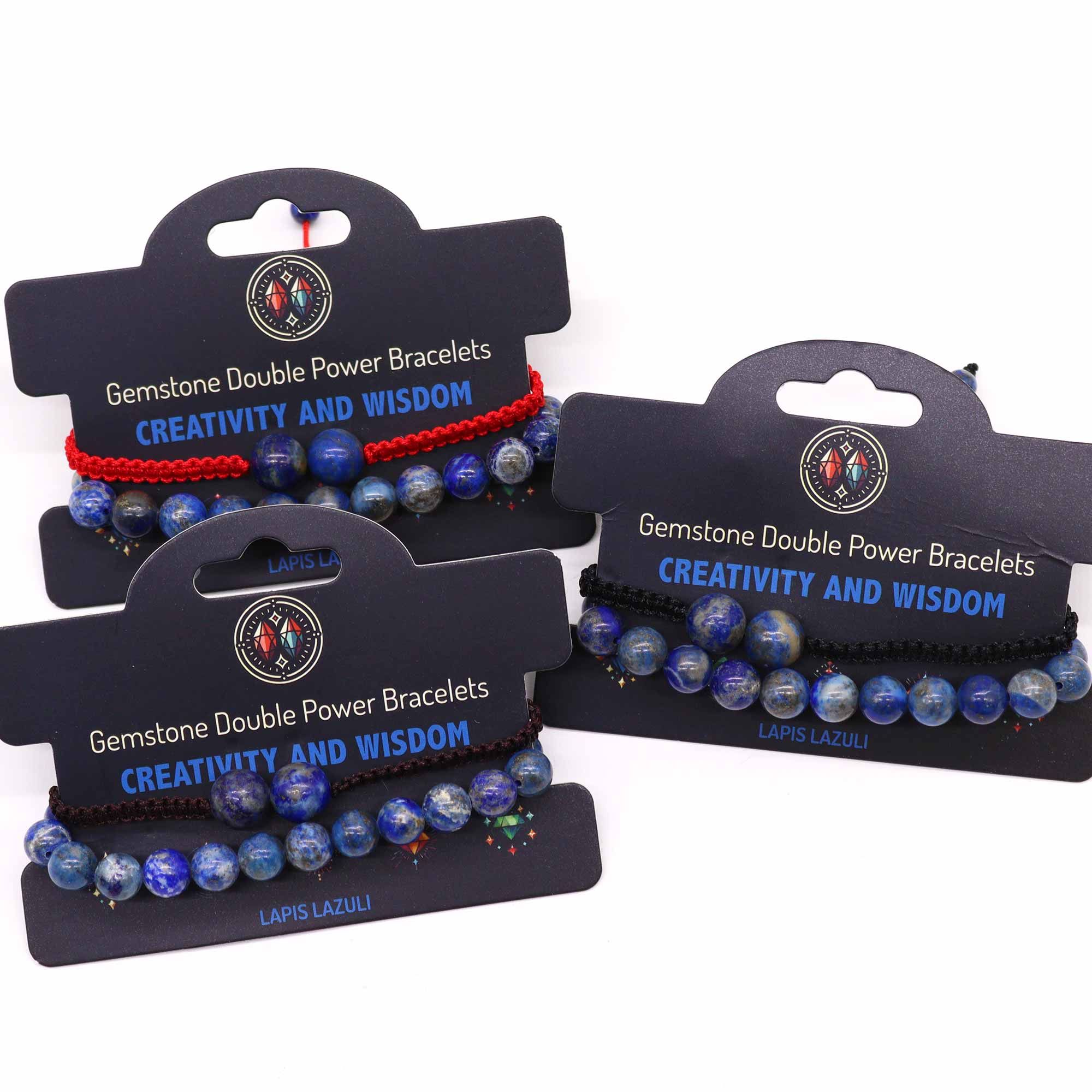 Gemstone Double Power Bracelets- Lapis Lazuli - Image 2