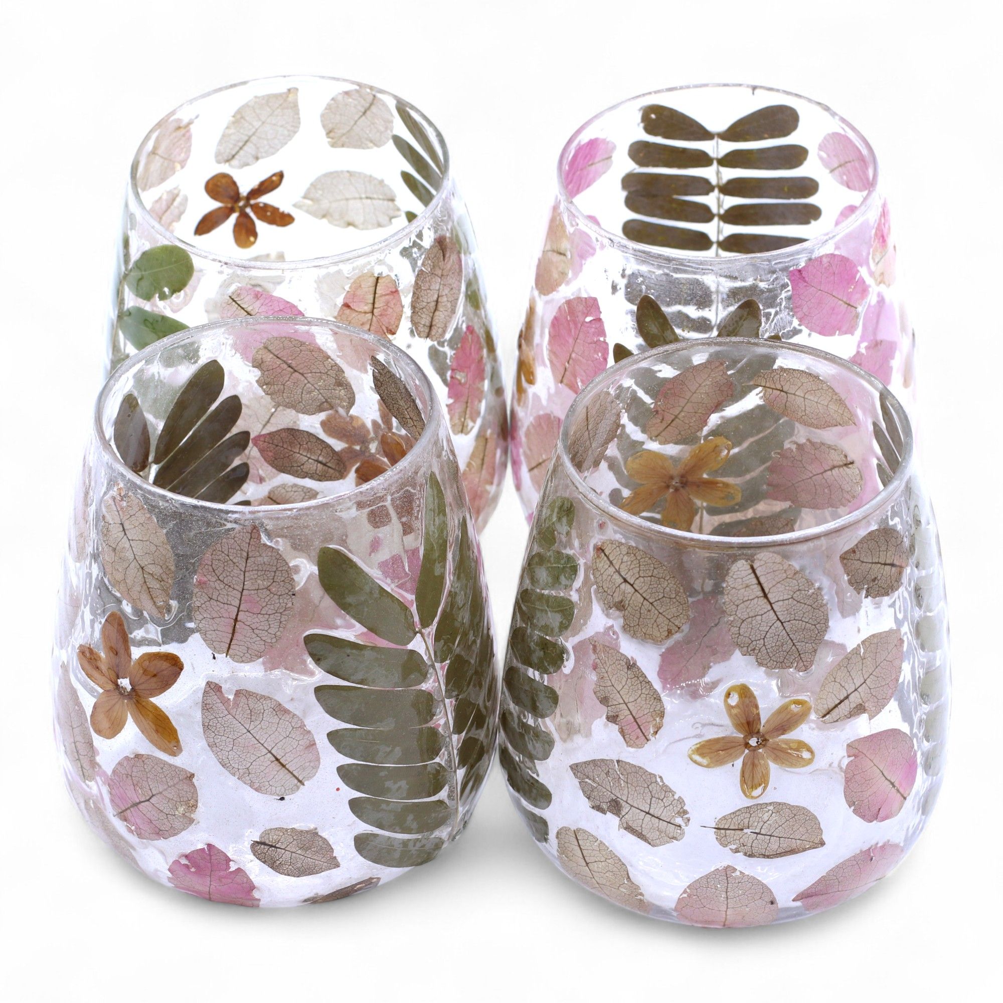Natural Floral Glass - Vase Candle Holder - Primavera - (12x11cm) - Image 13