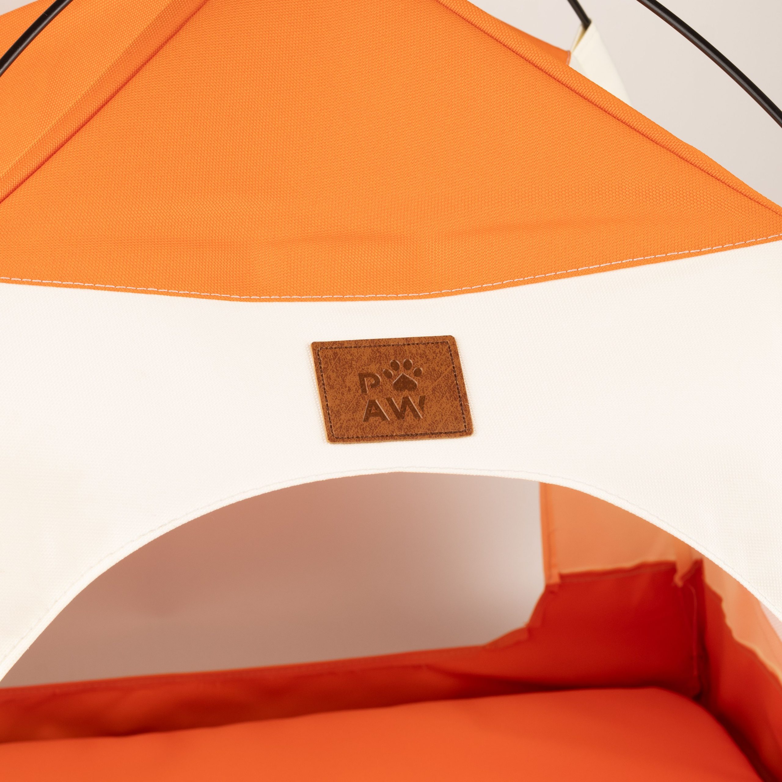 PAW Bed – Beige & Orange Tent – 58 × 58 × 48cm - Image 4
