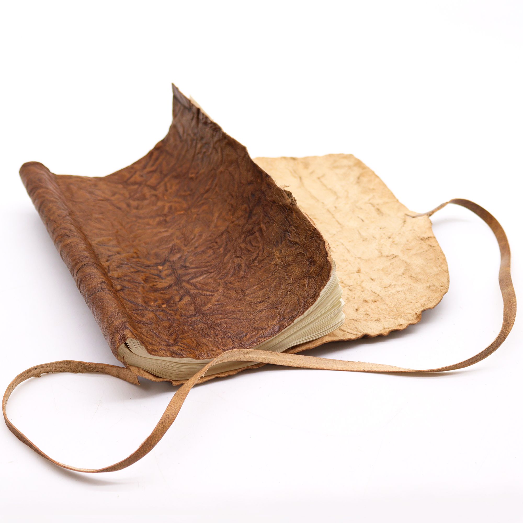 Rolled Leather Travel Notebook - 96 pages - Natural 21x15cm - Image 3